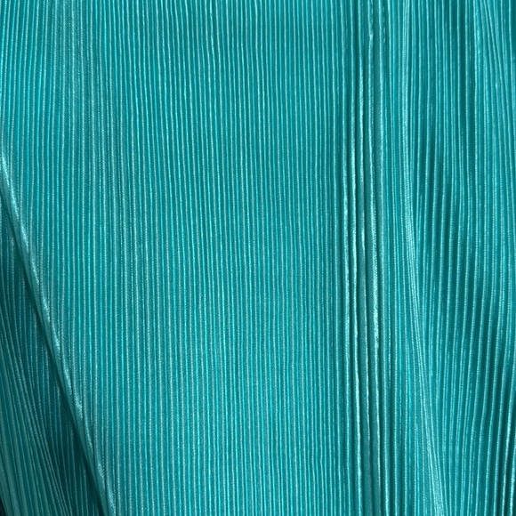 Ribbed Button Down Mini Dress - Teal - Picture 3 of 4